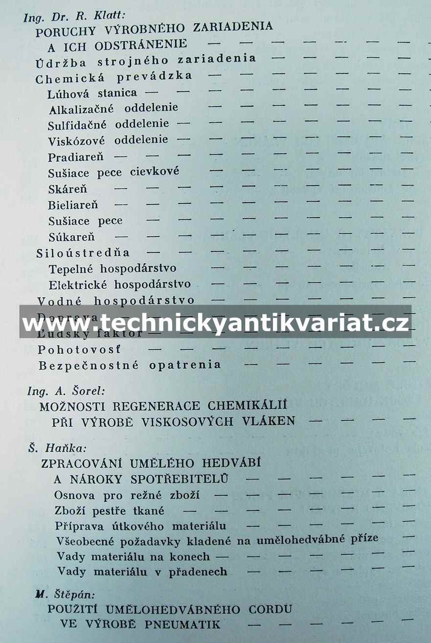 Výroba umelých vláken - Rudolf Klatt (1949)