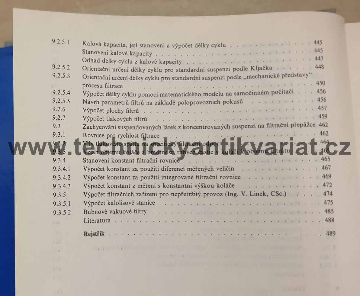 Základní procesy a výpočty v technologií vody - Tuček, Chudoba, Koníček (1977)