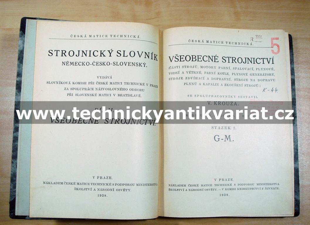 Strojnický slovník německo-česko-slovenský I.-VI.