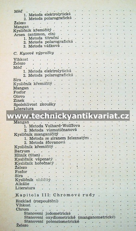 Rozbor rud, strusek a žáruvzdorného materiálu