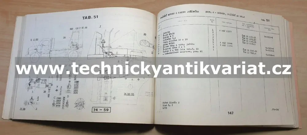 Automobilní Jeřáb AD 160.2 - katalog dílů (1974)
