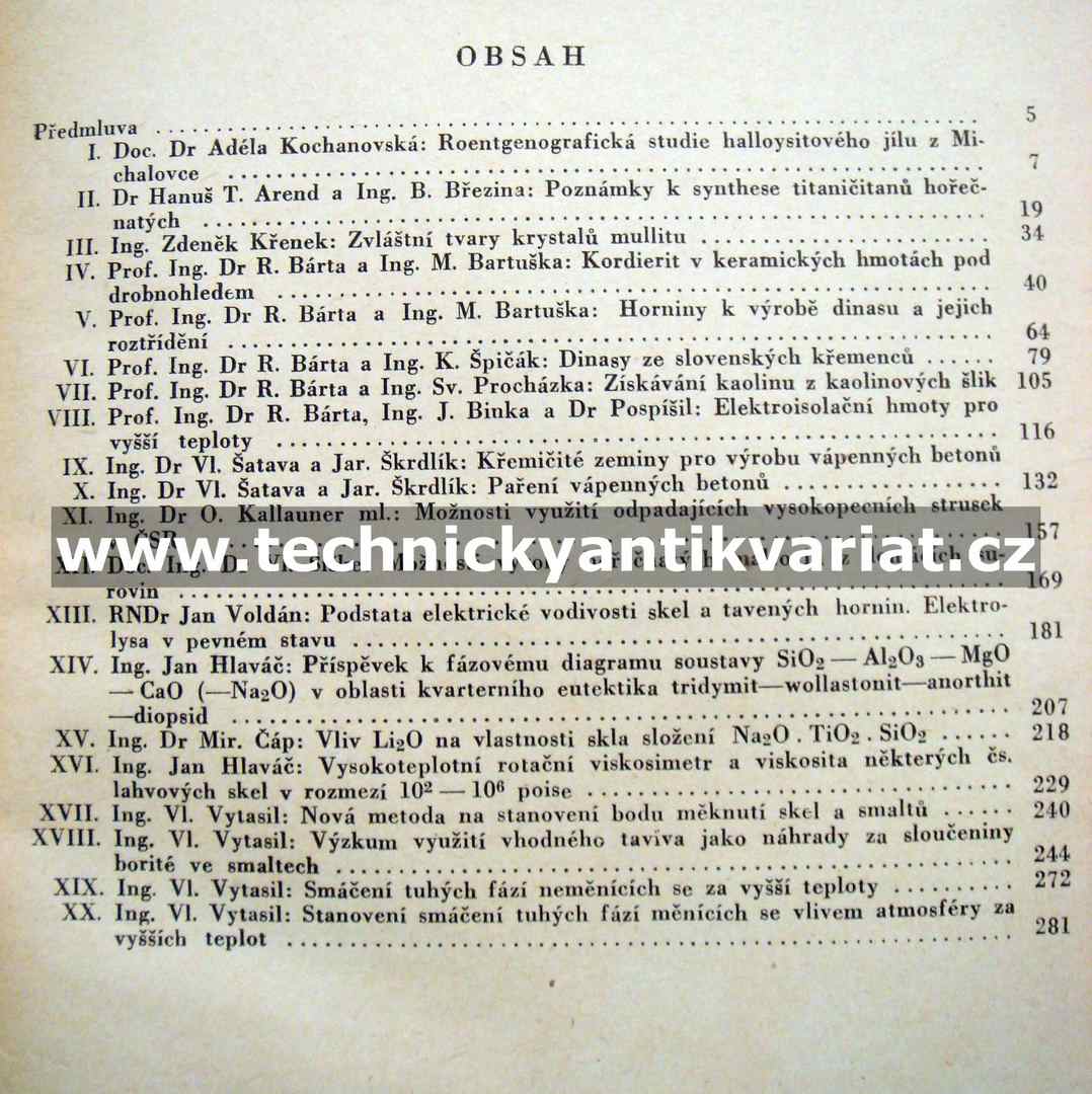 Technologie silikátu I. II.