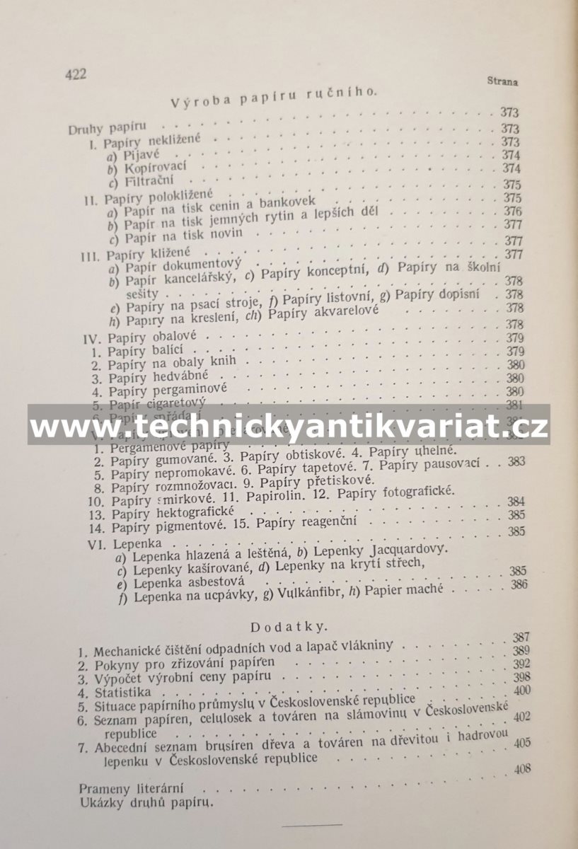Tříselné extrakty, suchá destilace dřeva, technologie papíru - Jan Jedlička, Jos. Šatoplet (1923)