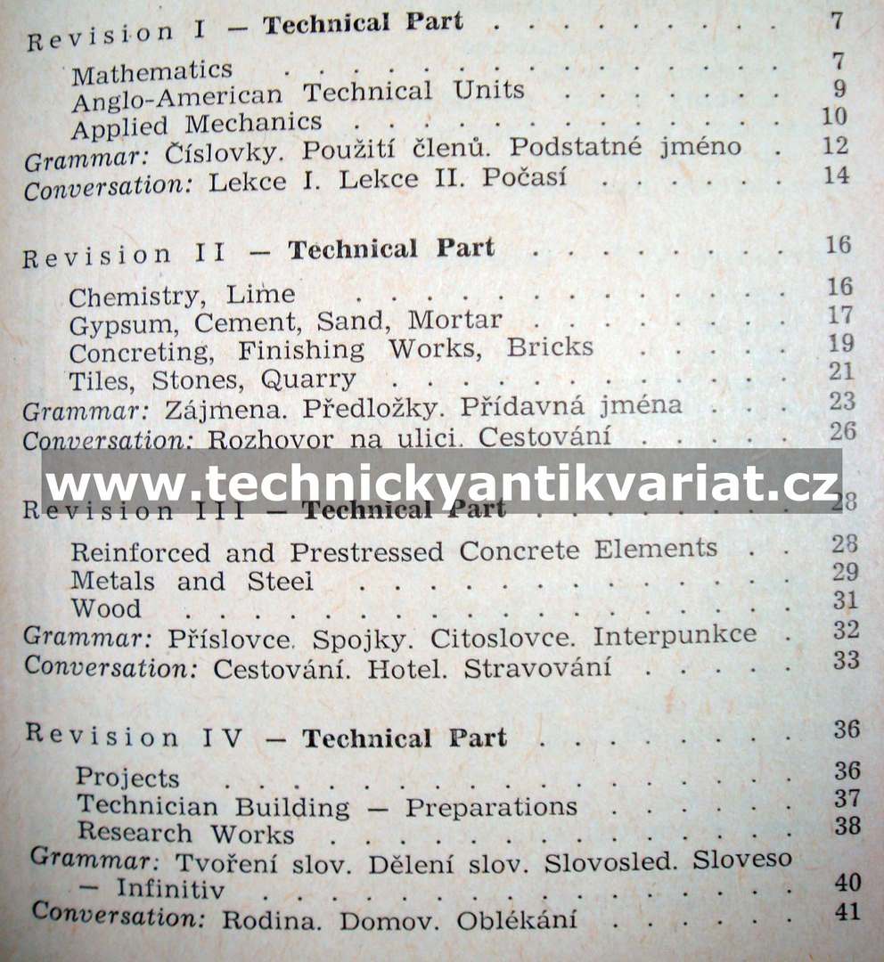Základy technické angličtiny pro stavbaře I.,II.