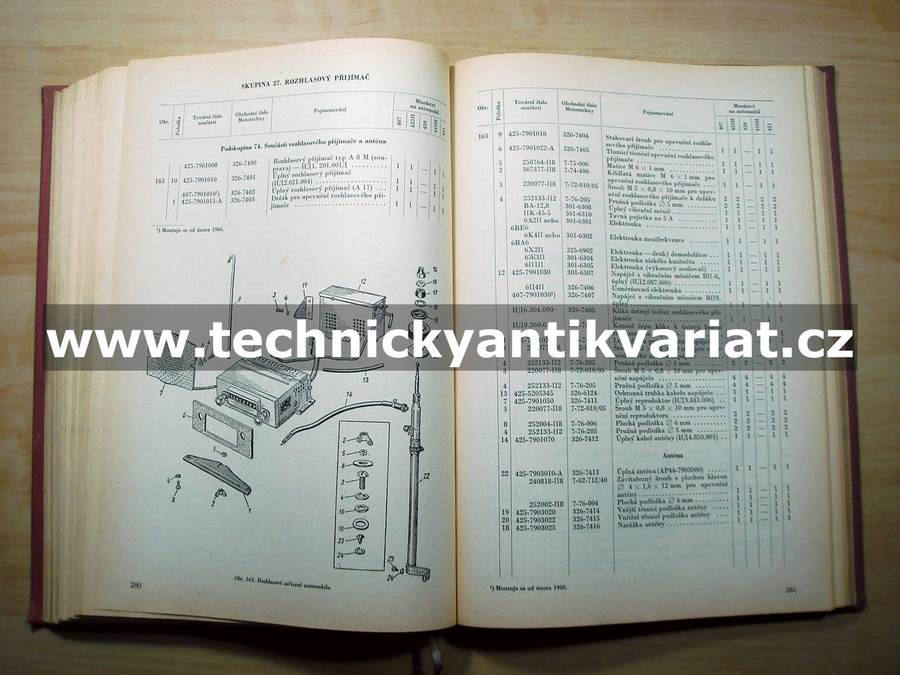 Moskvič 407, 410H, 411, 423H, 430 - katalog náhradních dílů