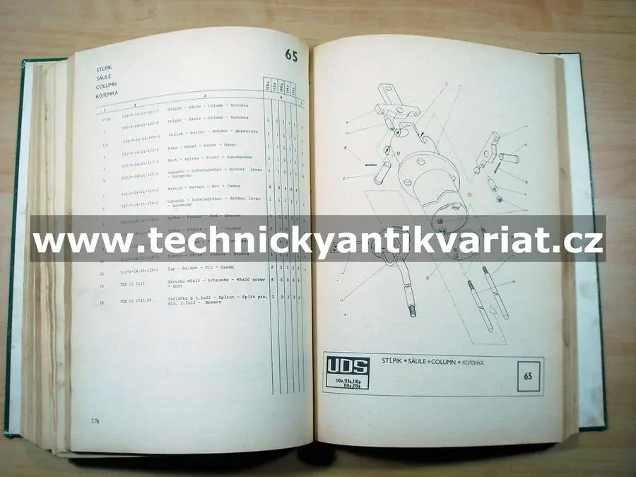 UDS 110a, 113a, 110p, 114a, 115a - katalog náhradných dielov