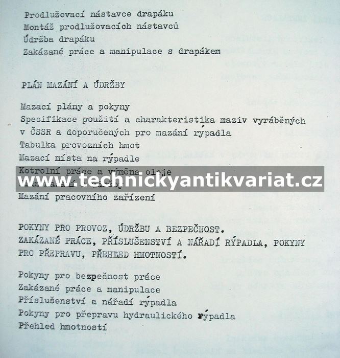 Pásové hydraulické rýpadlo DH 411 - dílenská příručka