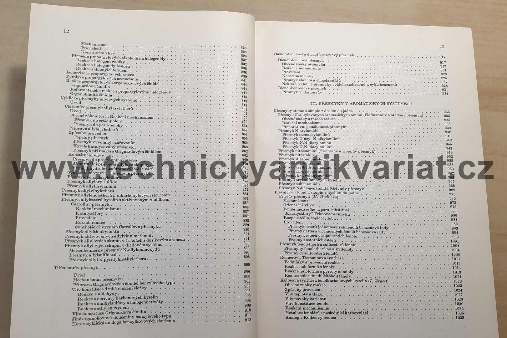 Preparativní reakce v organické chemii VIII. Molekulární přesmyky - Kovář, Hudlický, Ernest
