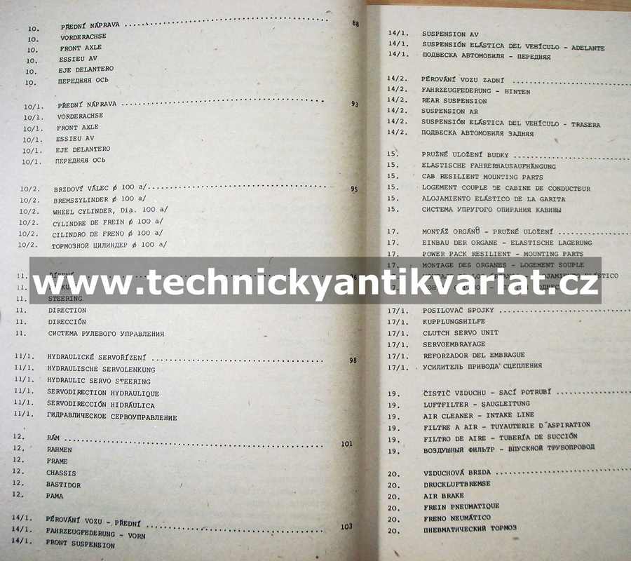 Liaz 101.860 - katalog náhradních dílů (1985)