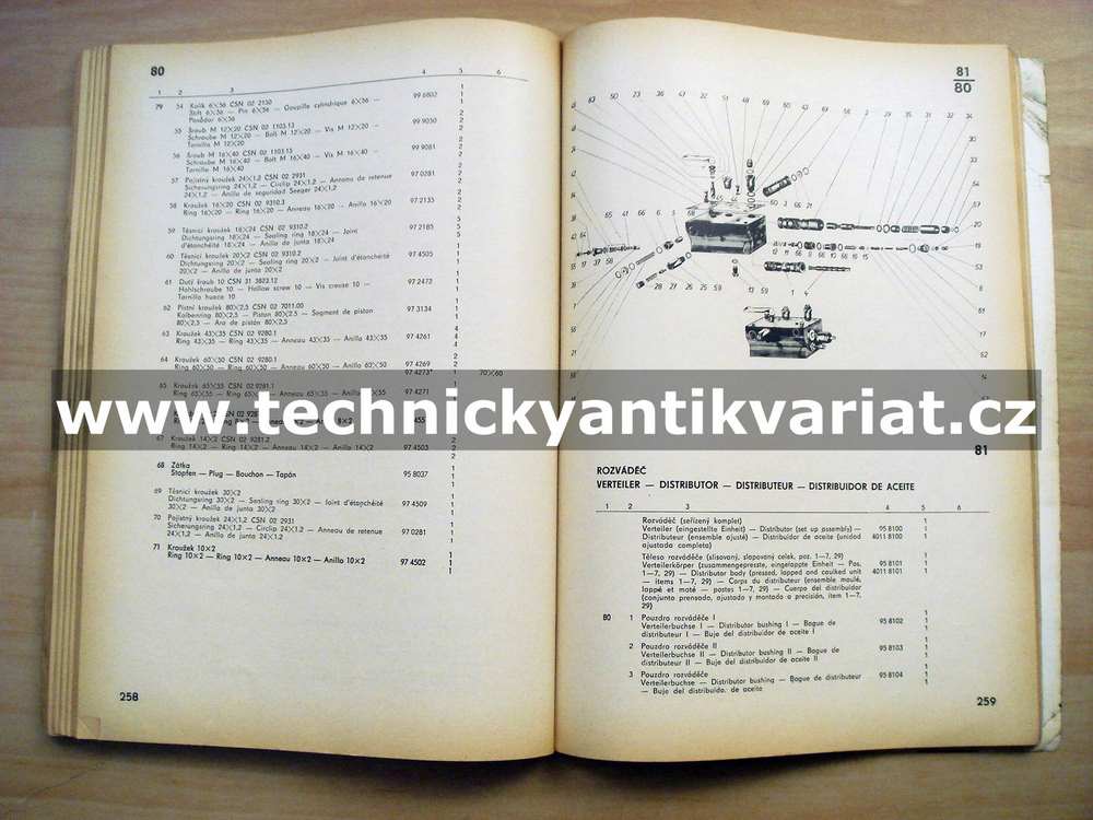 Zetor 2511, 3511, 4511, 3545, 3513. 4611 - katalog náhradních dílů (1970)