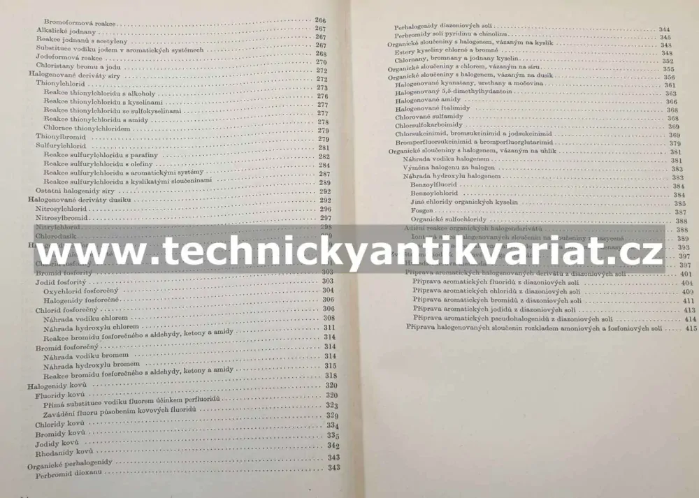 Preparativní reakce v organické chemii II. Halogenace a dehalogenace (1955)