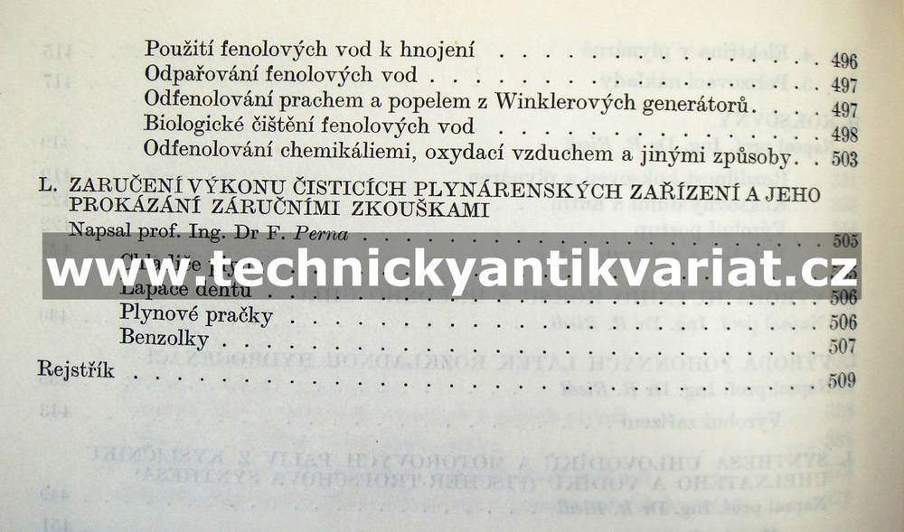 Plynárenství II. Perna, Riedl (1958)
