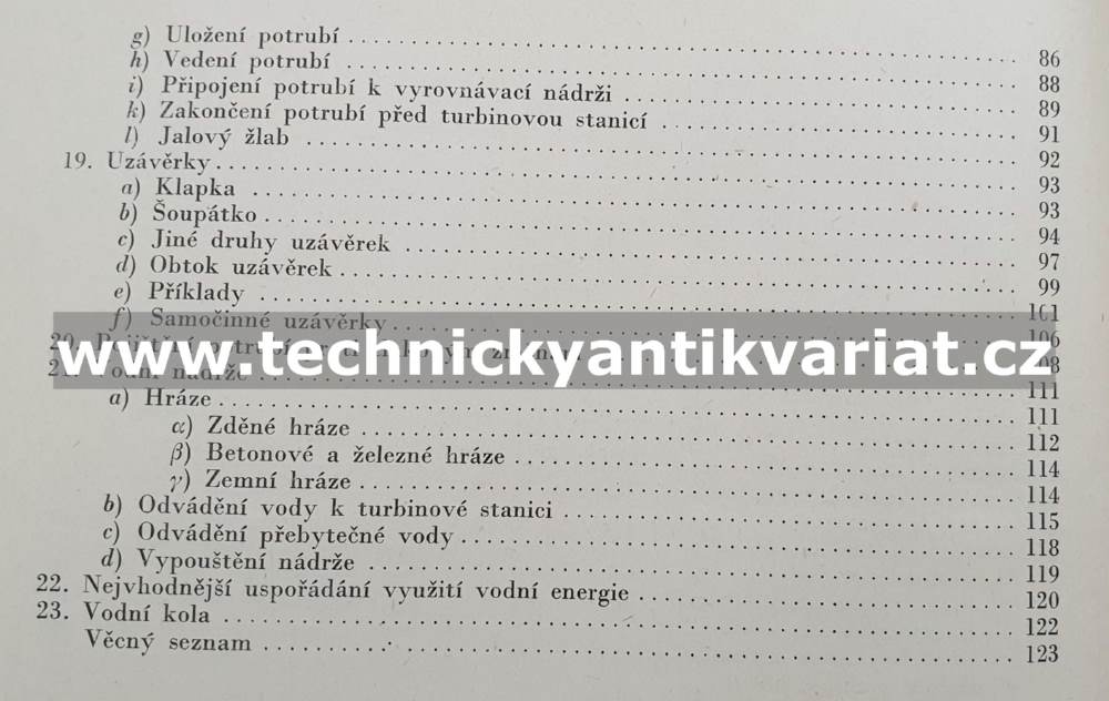 Vodní motory I. text+ tabulky (1950)