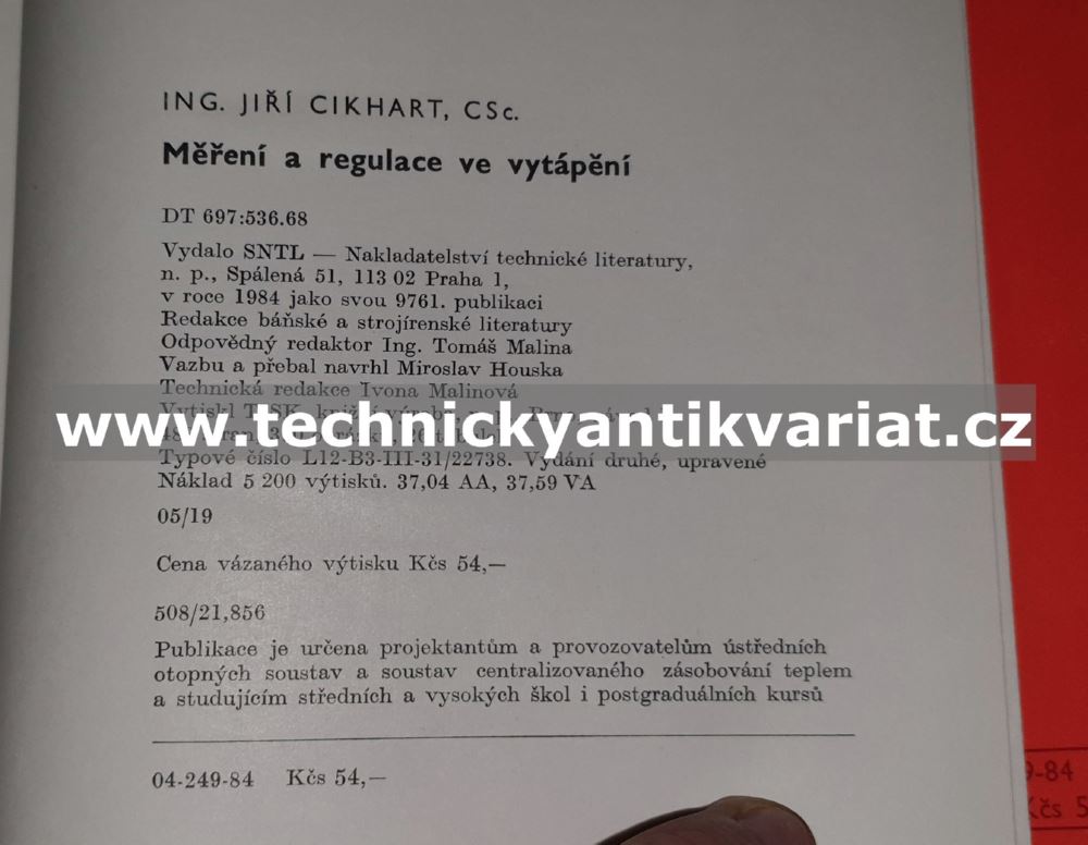 Měření a regulace ve vytápění - J. Cikraht (1984)