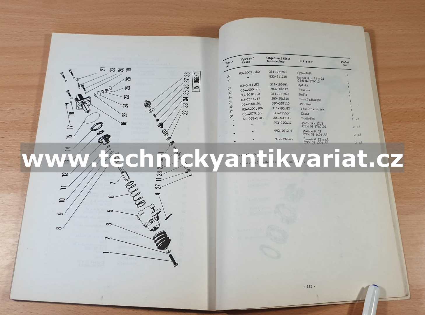 Škoda ML634 - katalog náhradních dílů (1973)