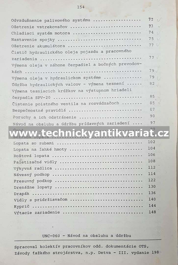 UNC 060 - návod na obsluhu a údržbu (1989)