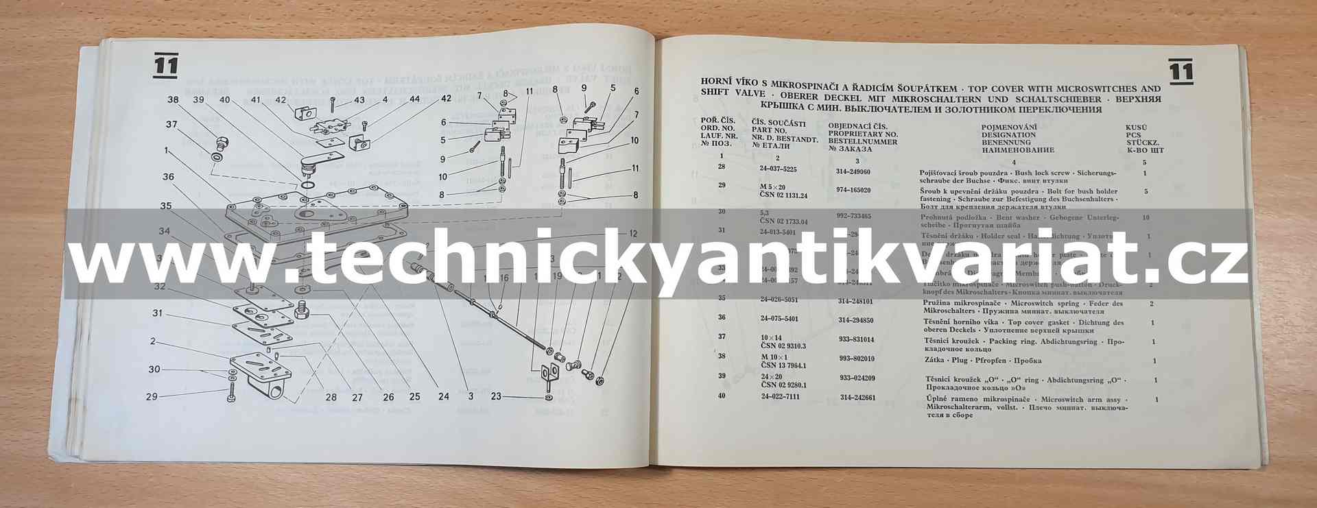 Praga 2M70 Automatická převodovka - katalog náhradních součástí