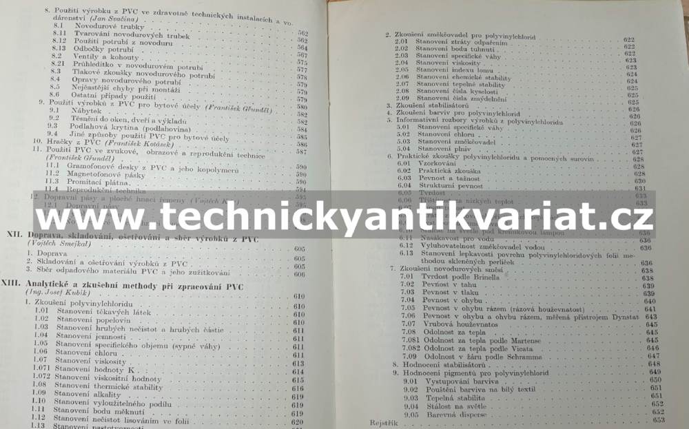 PVC výroba, zpracování a použití - Kubík, Gřunděl (1958)