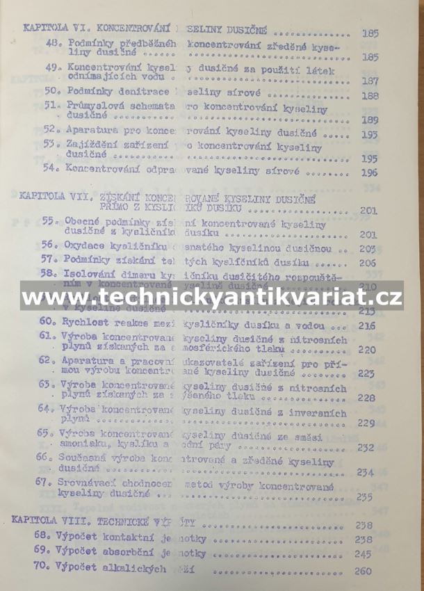 Technologie kyseliny dusičné - Atroščenko, Kargin (1952)