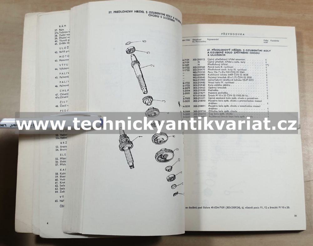 Škoda 706 RTTN, RTTN3 - katalog náhradních dílů (1965)