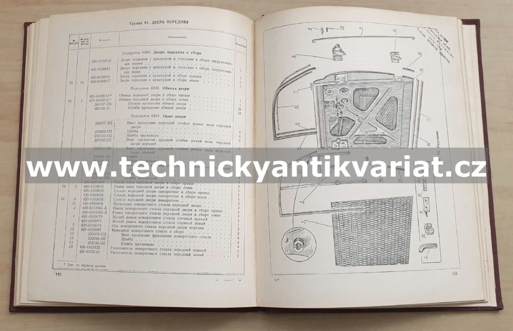 Moskvič 401-420 - katalog náhradních dílů (1954)