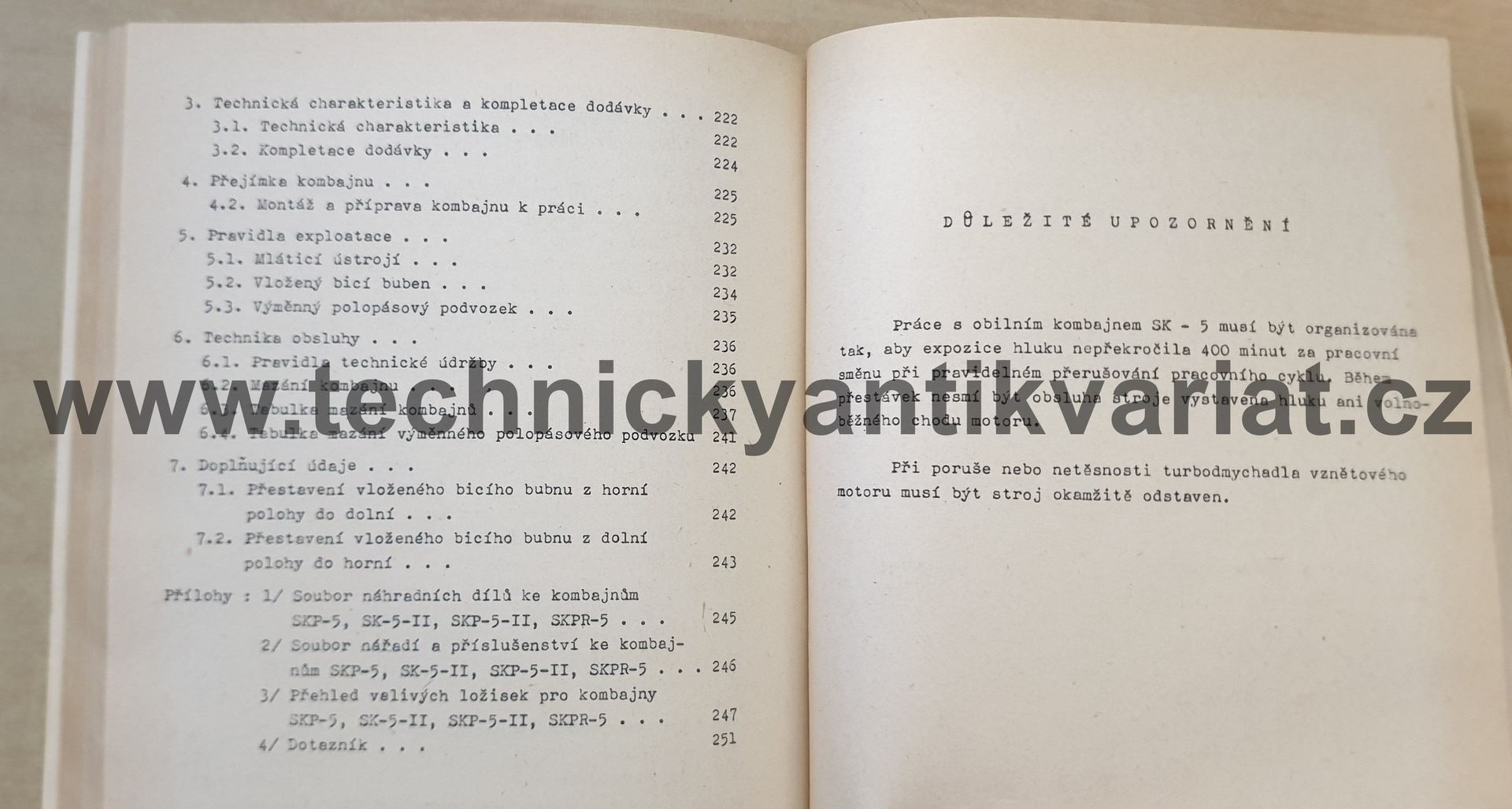 Kombajn SK 5 NIVA - návod k obsluze