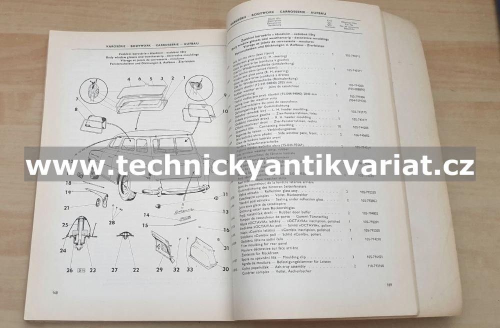 Škoda Octavia Combi - seznam náhradních dílů (1967)