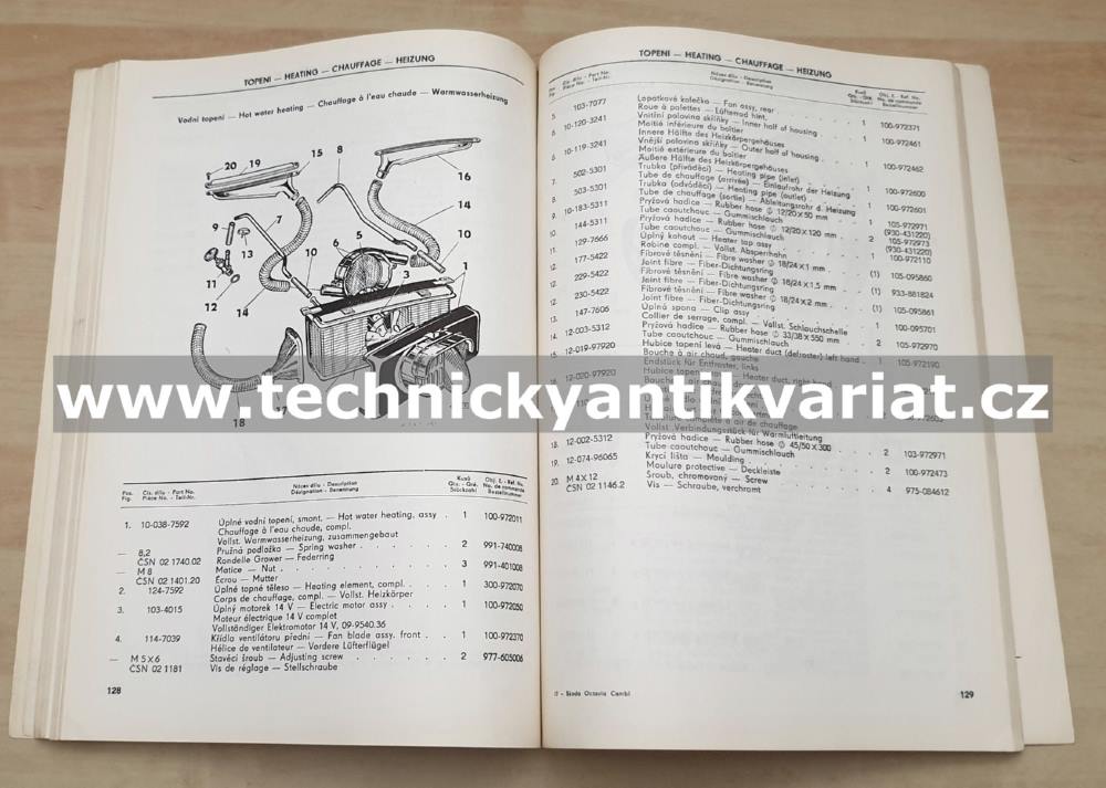 Škoda Octavia Combi - seznam náhradních dílů (1970-71)