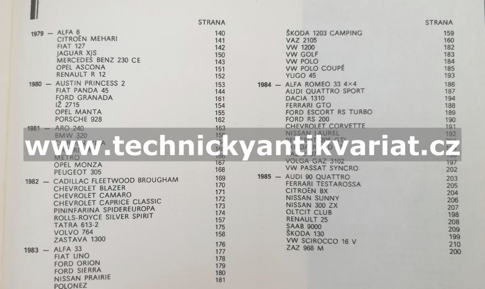 Automobily 1966-1985 - Stanislav Minařík (1987)