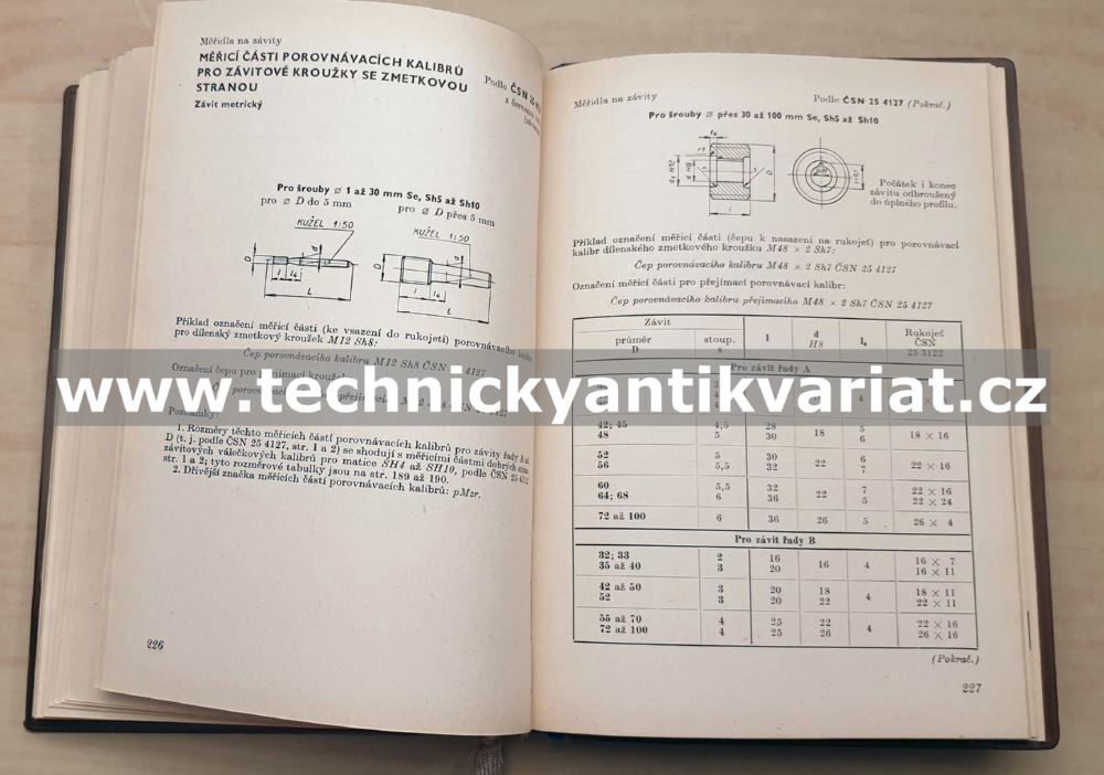 Příručka nářadí ČSN lícování závitů a mezní závitové kalibry - Alois Seidler (1959)