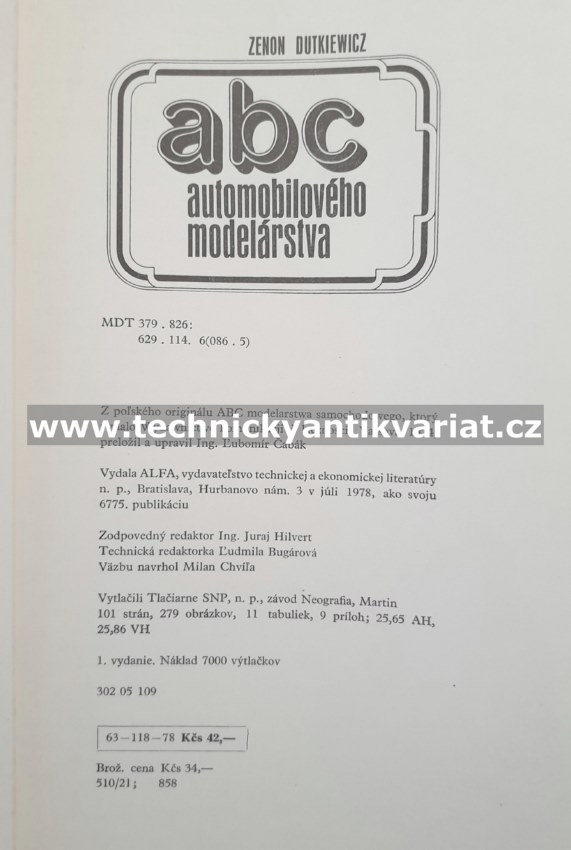 ABC automobilového modelárstva - Zenon Dutkiewicz (1978)