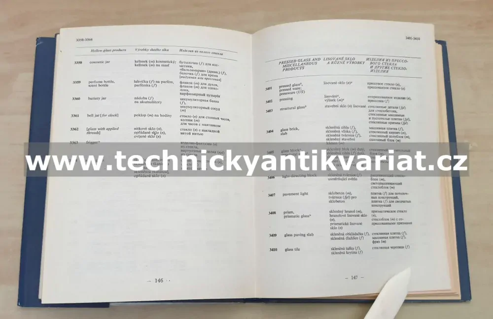 Odborný sklářský slovník, česko-anglicko-ruský