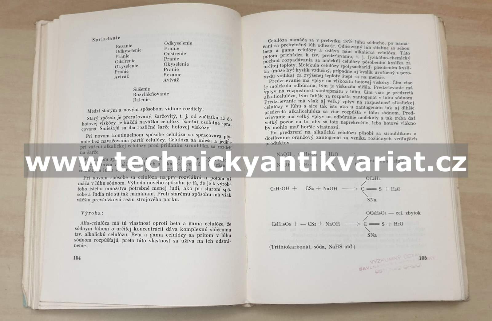 Výroba umelých vláken - Rudolf Klatt (1949)