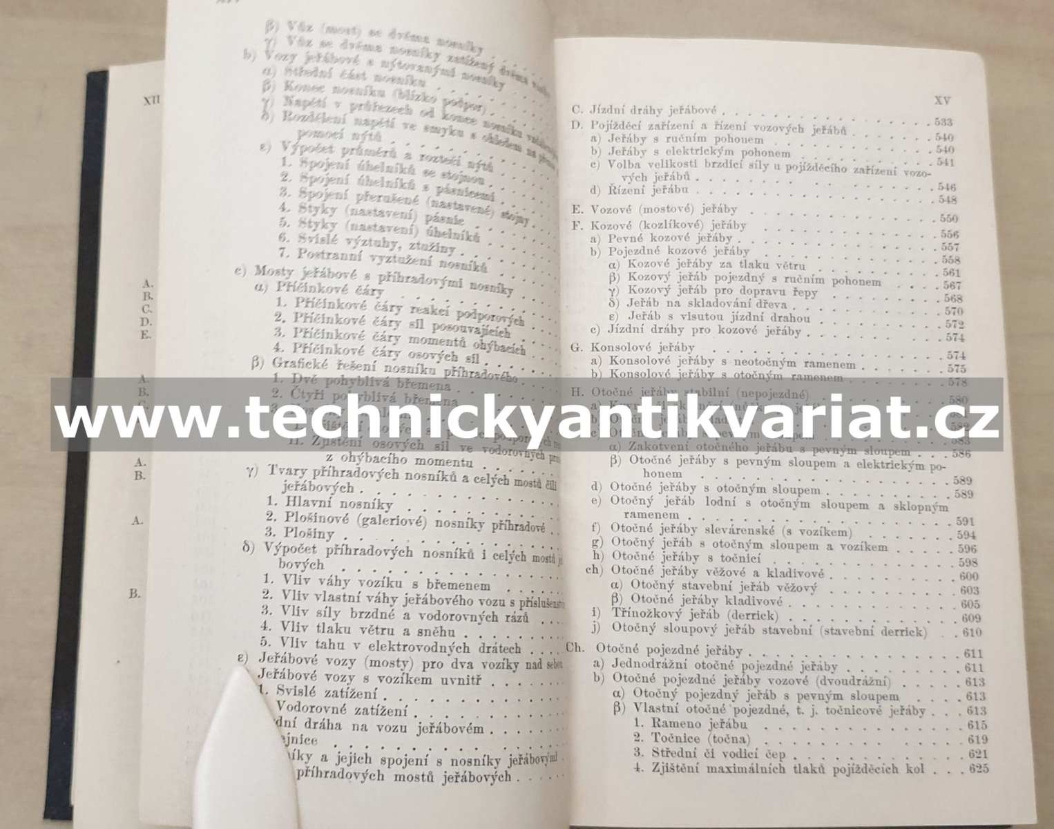 Technický průvodce pro inženýry a stavitele 13 Jeřáby - Otakar Balcar (1933)