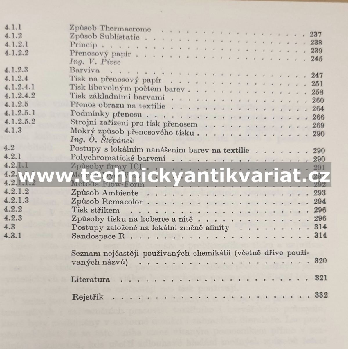 Potiskování textillií ze syntetických vláken - Bella, Pivec, Štěpánek (1981)