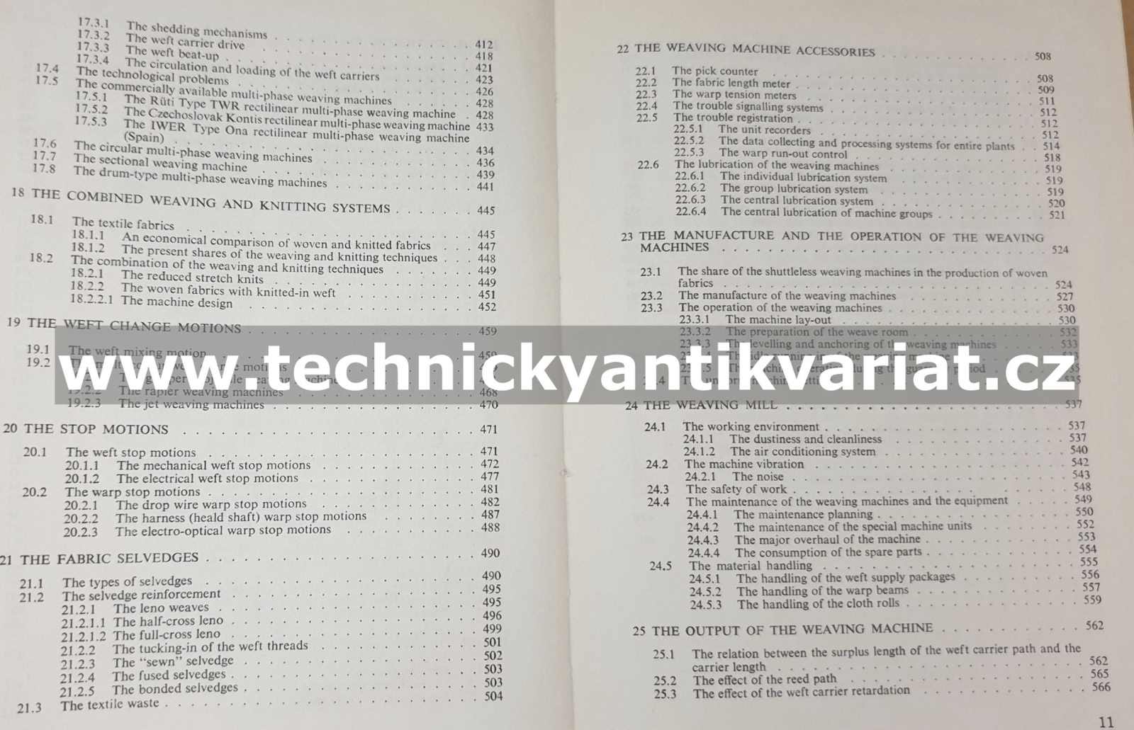 Shuttleless Weaving Machines - O.Talavášek, V.Svatý (1981)