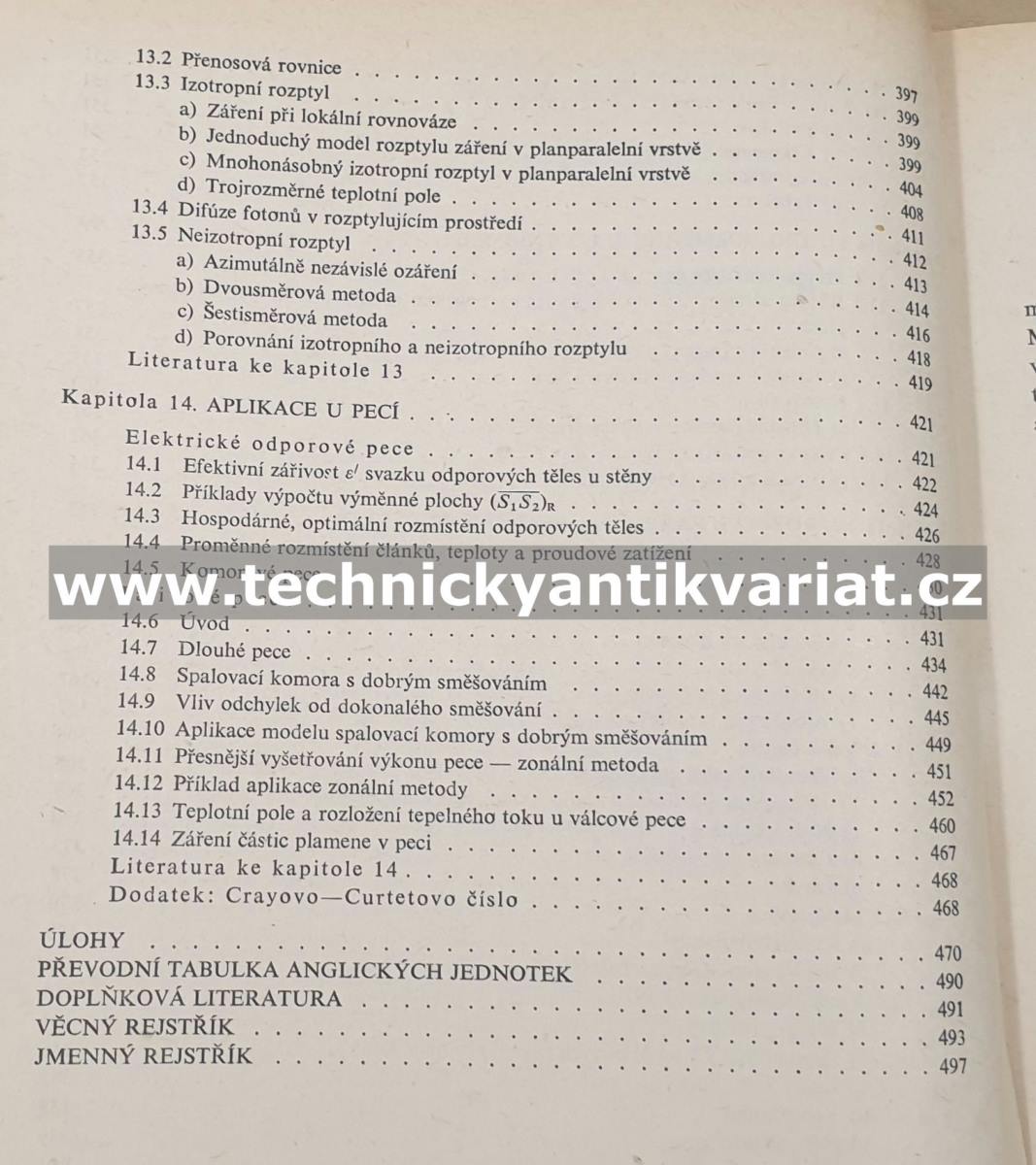 Přenos tepla zářením - H.C. Hottel, A.F. Sarofim (1979)