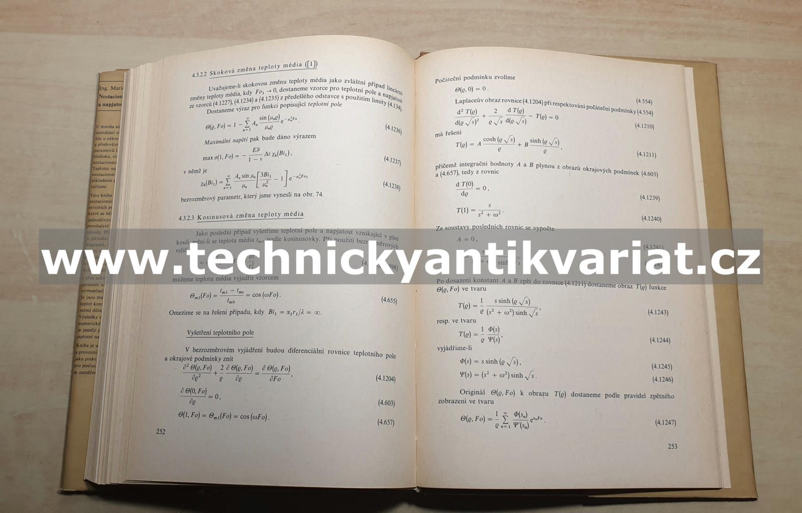 Nestacionární teplotní pole a napjatost ve strojních částech - Marie Klečková (1979)
