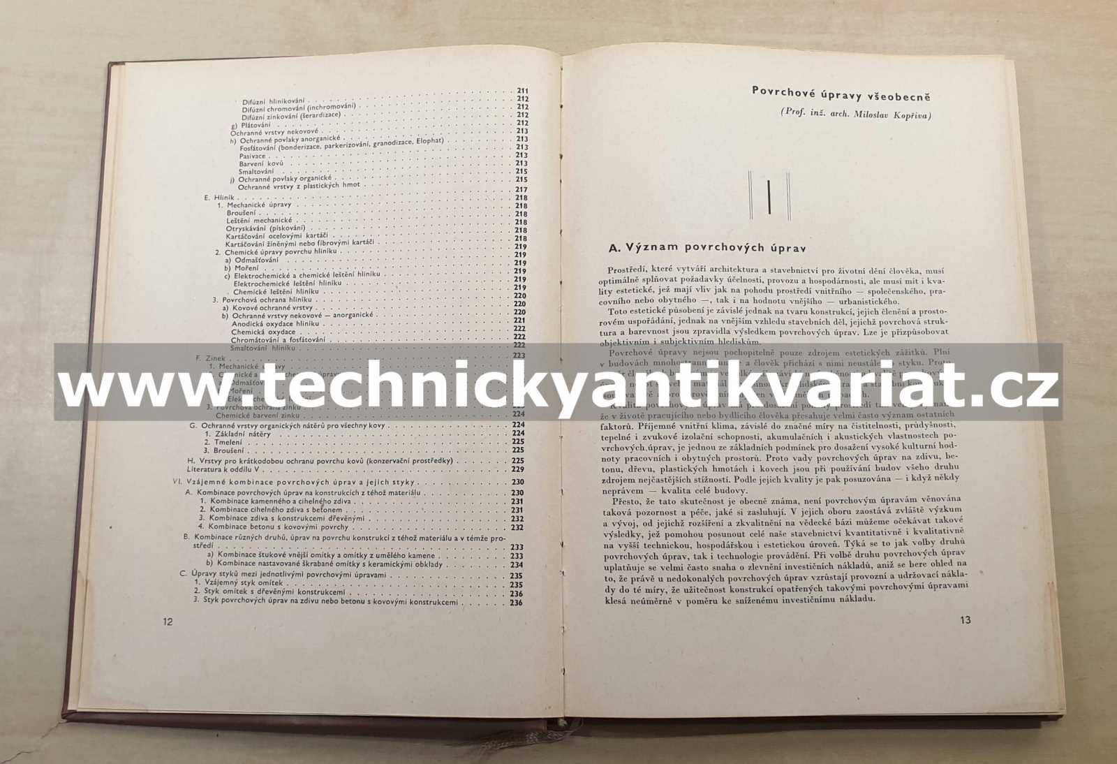 Povrchové úpravy ve stavitelství - Kopřiva, Šamánek, Hladký (1964)
