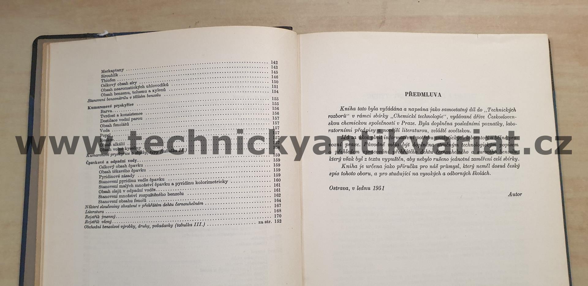 Rozbory černouhelných dehtů, benzolu a výrobků z nich - Jiří Vykoukal (1951)