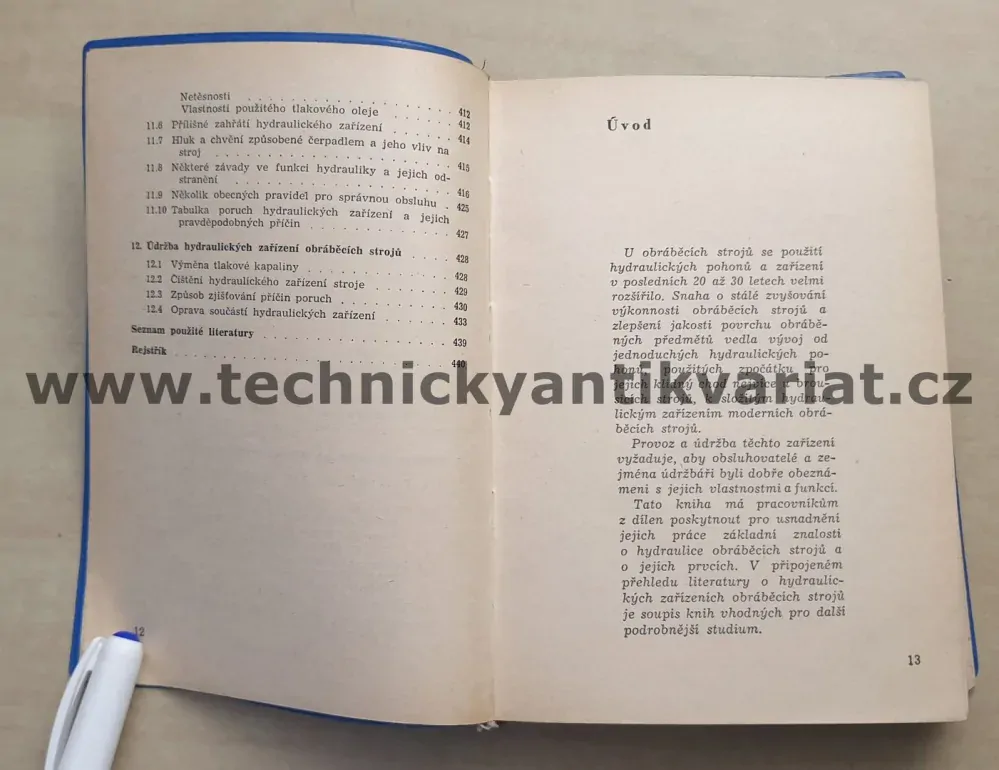 Funkce, obsluha a údržba hydraulických pohonů obráběcích strojů - Josef Pivoňka (1962)