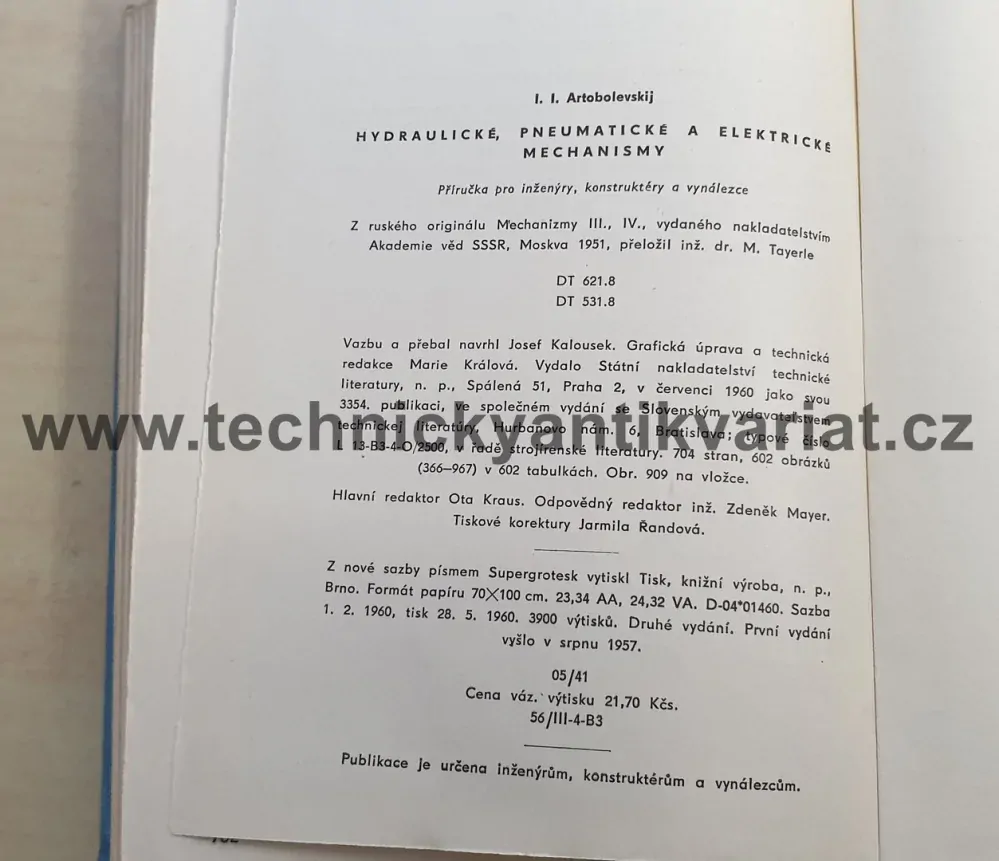 Mechanismy - Hydraulické, pneumatické a elektrické - I.I. Artobolevskij (1960)