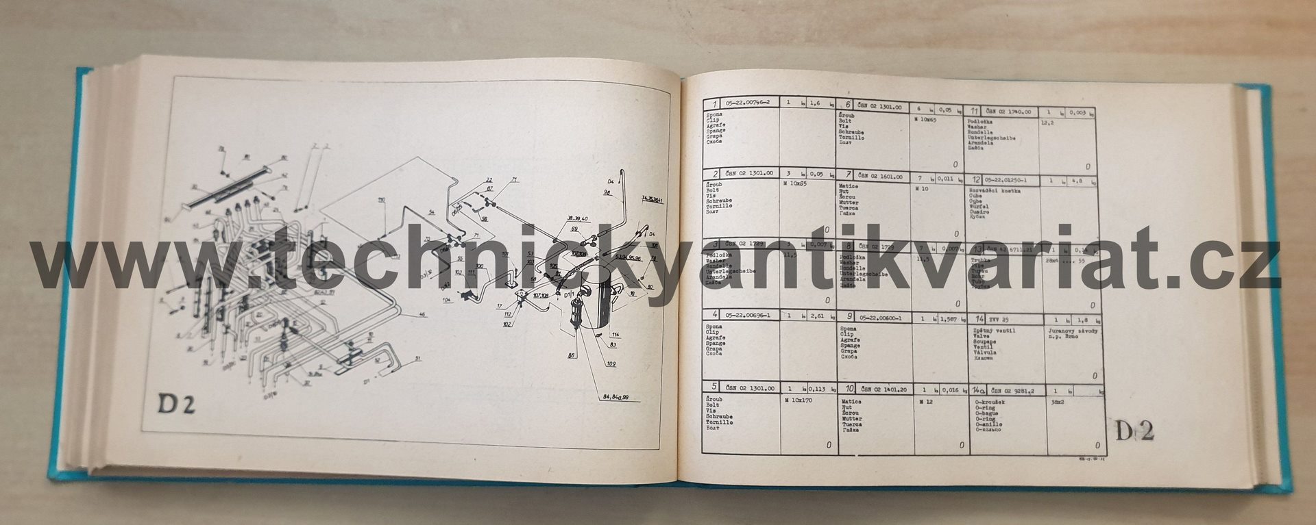 Hydraulické rýpadlo DH 101 - Katalog náhradních součástí