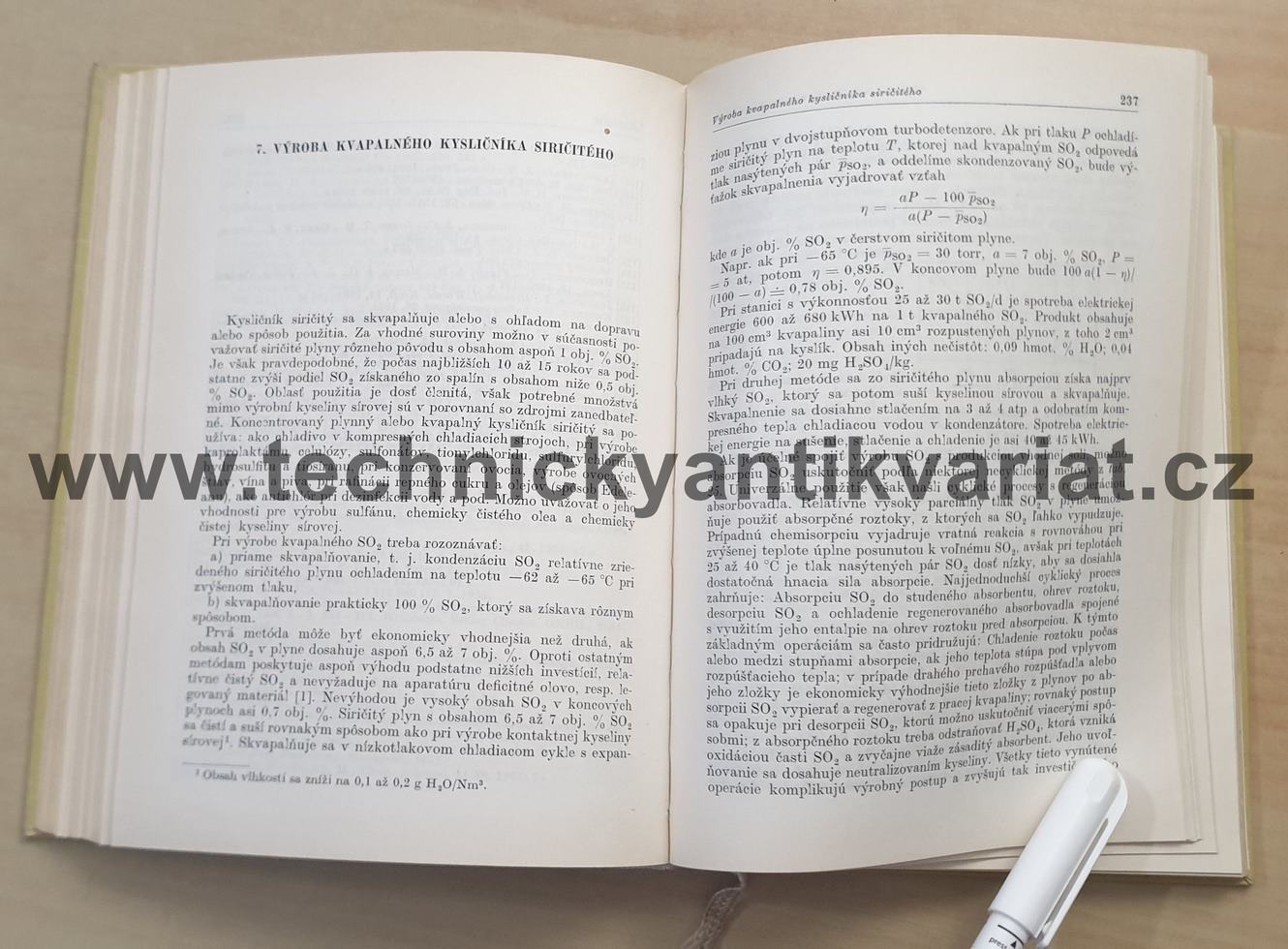 Výroba kyseliny sírovej - J. Beňa (1967)