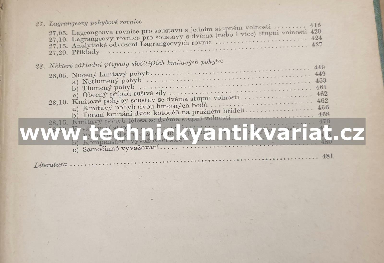 Technická mechanika III. dynamika - Josef Šrejtr (1958)