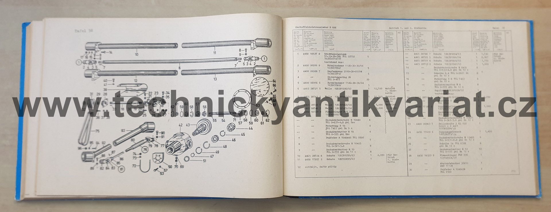 Fortschritt E686 Kartoffelrodetrennlader - Ersatzteilkatalog (1987)