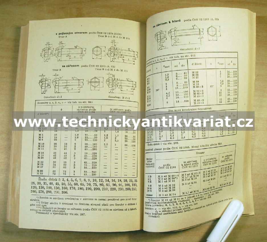 Tabulky normalizovaných závitů a šroubů - Seidler, Kolář (1966)