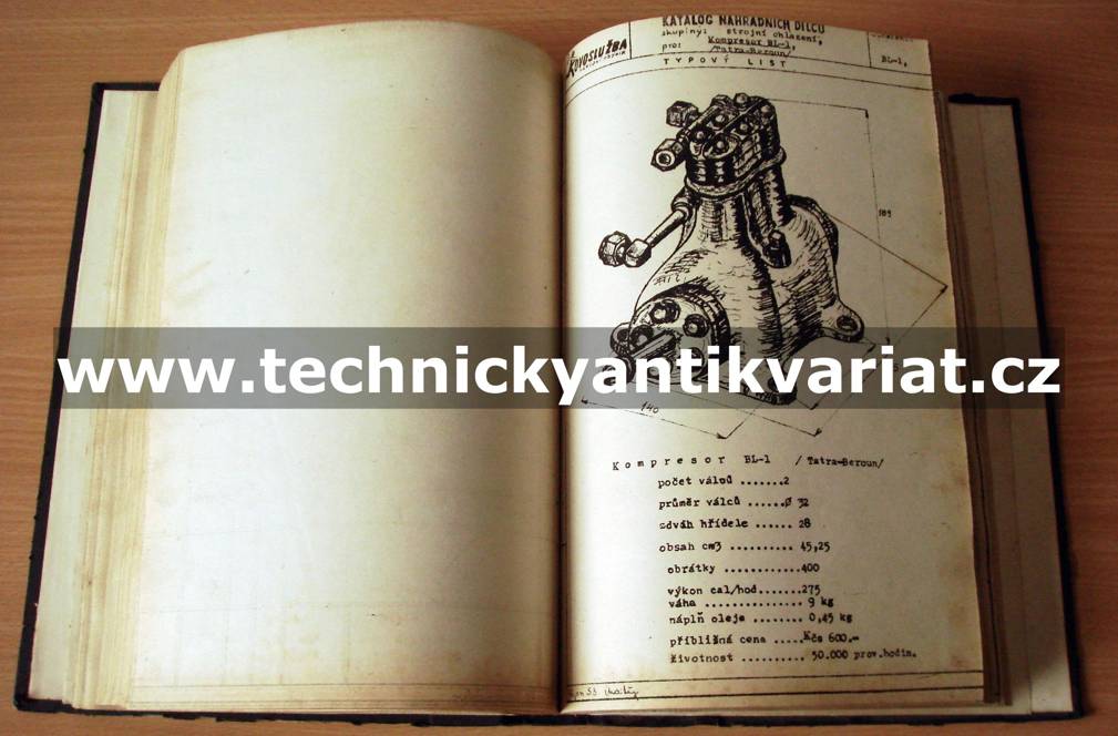 Kompresory - strojní chlazení - katalog náhradních dílů (1953)