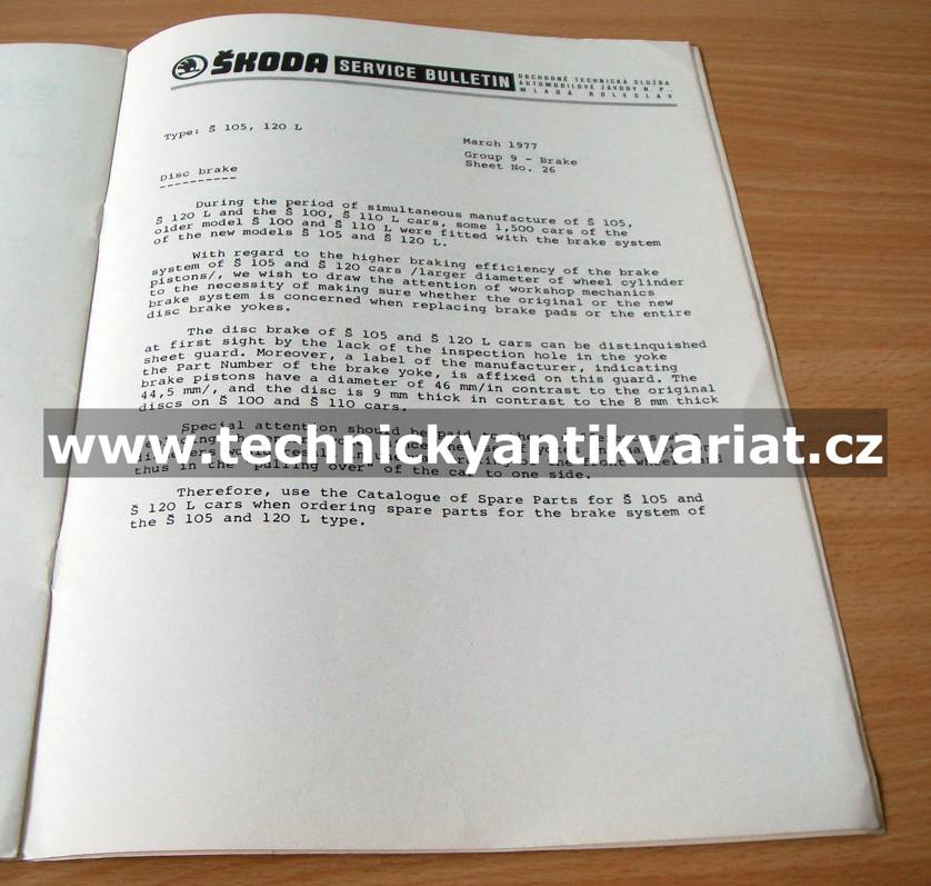 Škoda Service bulletin 1.1977