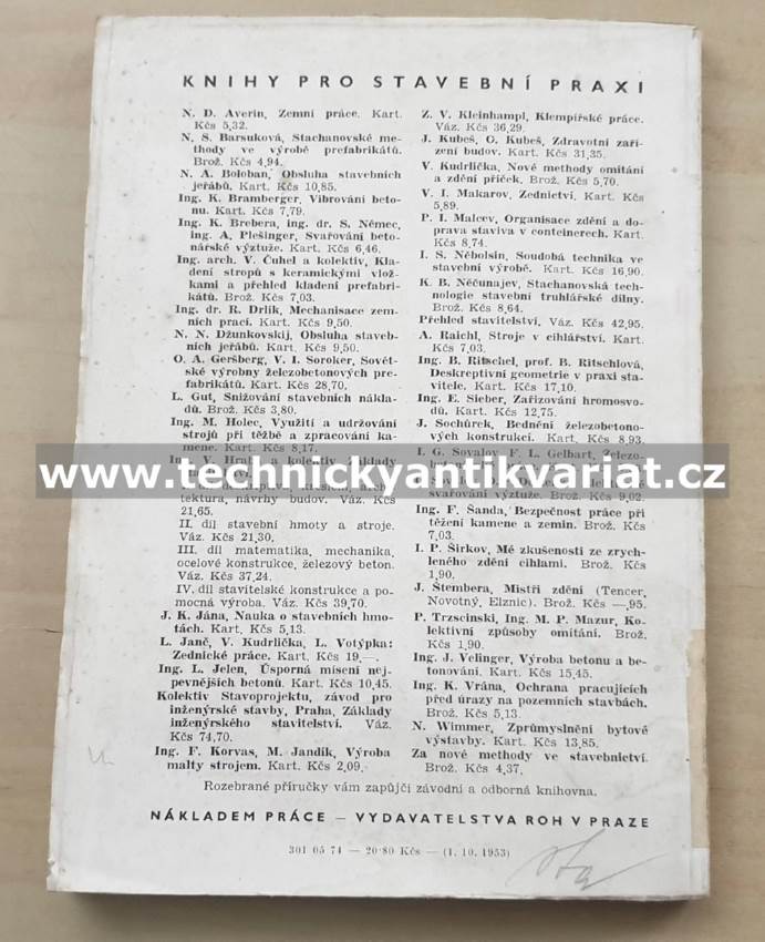 Bednění železobetonových průmyslových staveb - V.M. Useko (1954)